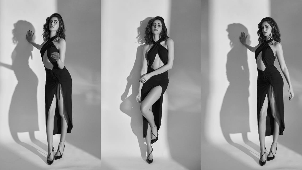 Ananya Panday in black cut-out gown 
