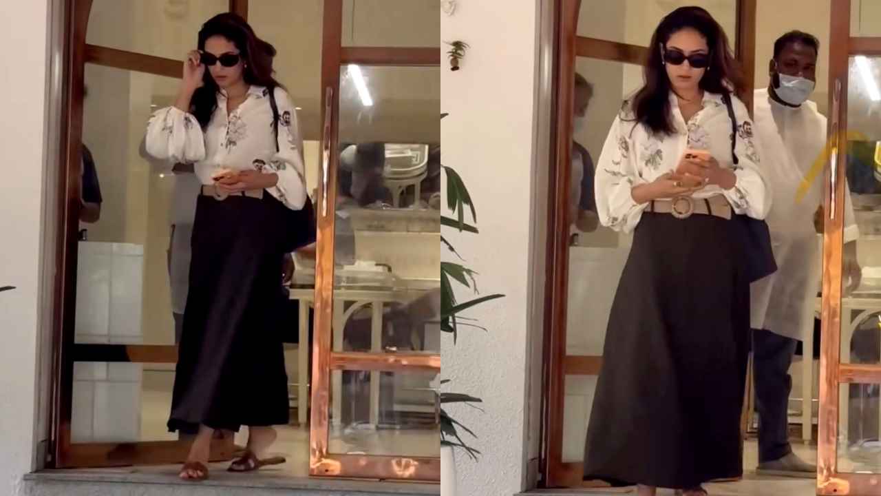 Mira Rajput gives luxe twist to casual dressing in floral shirt and skirt with high-end Louis Vuitton bag (PC: Viral Bhayani