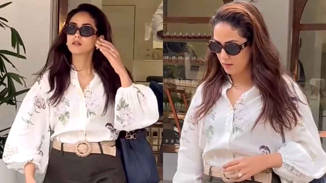 Mira Rajput gives luxe twist to casual dressing in floral shirt and skirt with high-end Louis Vuitton bag (PC: Viral Bhayani