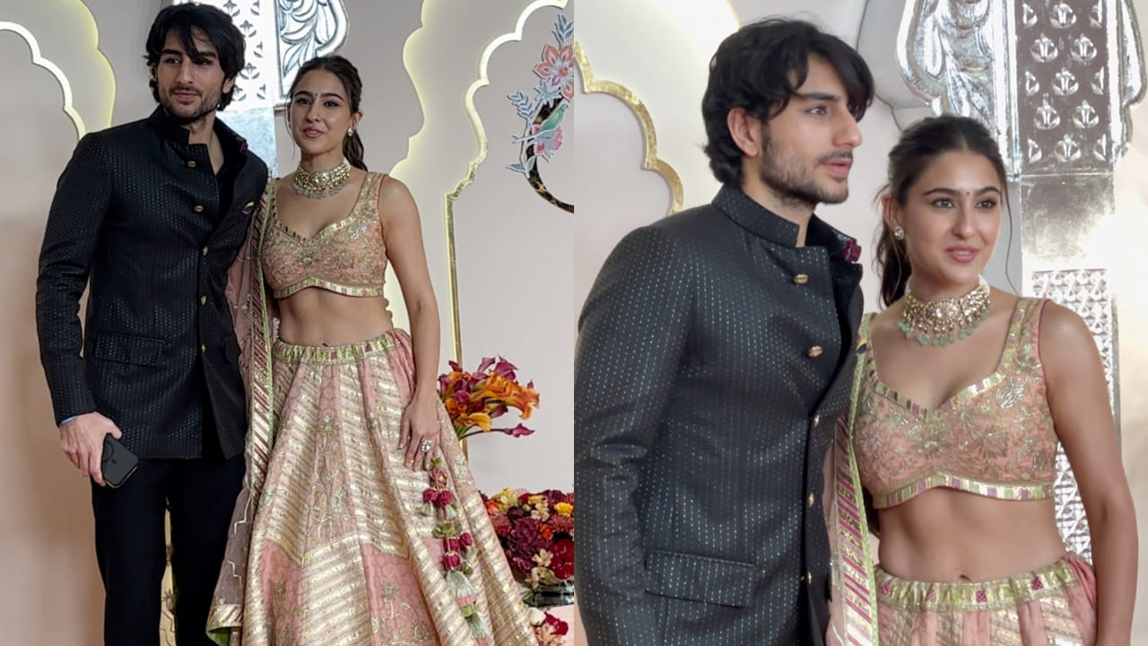 Sara Ali Khan in blush pink lehenga