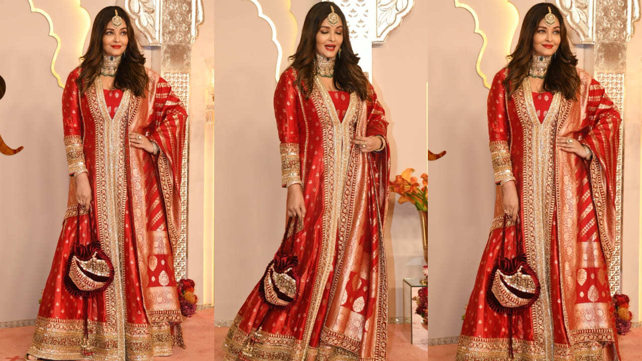 Aishwarya Rai in red anarkali (PC: Pinkvilla)