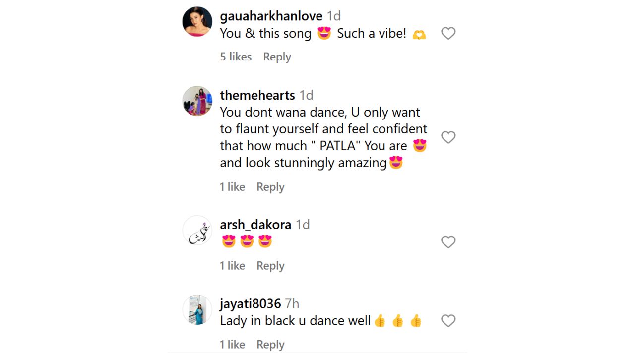 comment section of Gauahar Khan’s post