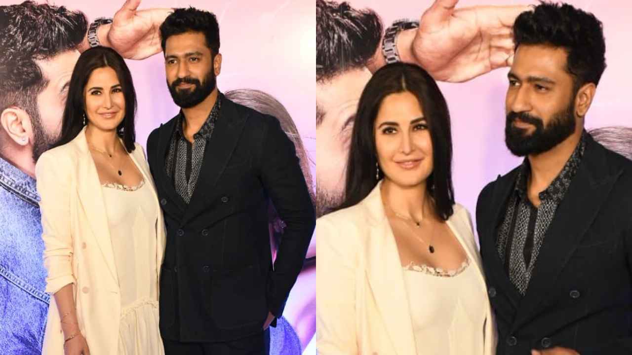 Katrina Kaif shows us how to slay the formal way by layering her lace detailed maxi dress with matching blazer (PC: Viral Bhayani)