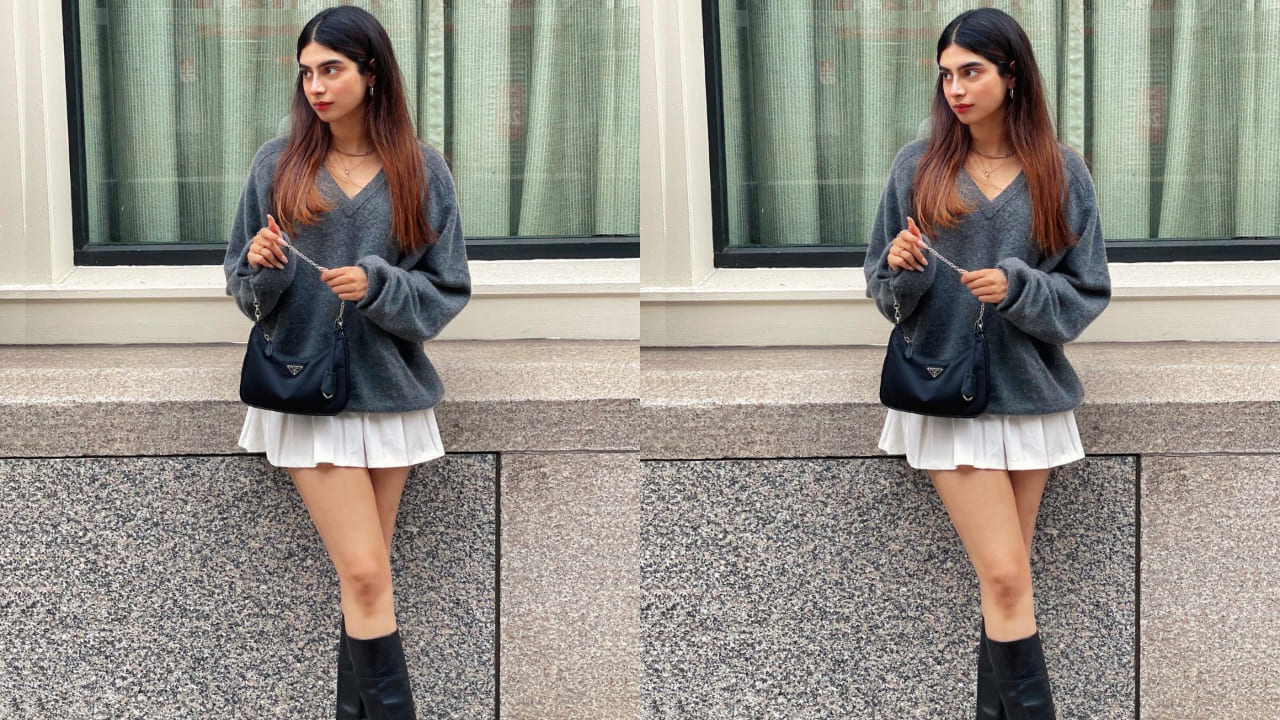 Khushi Kapoor in pleated skirt 