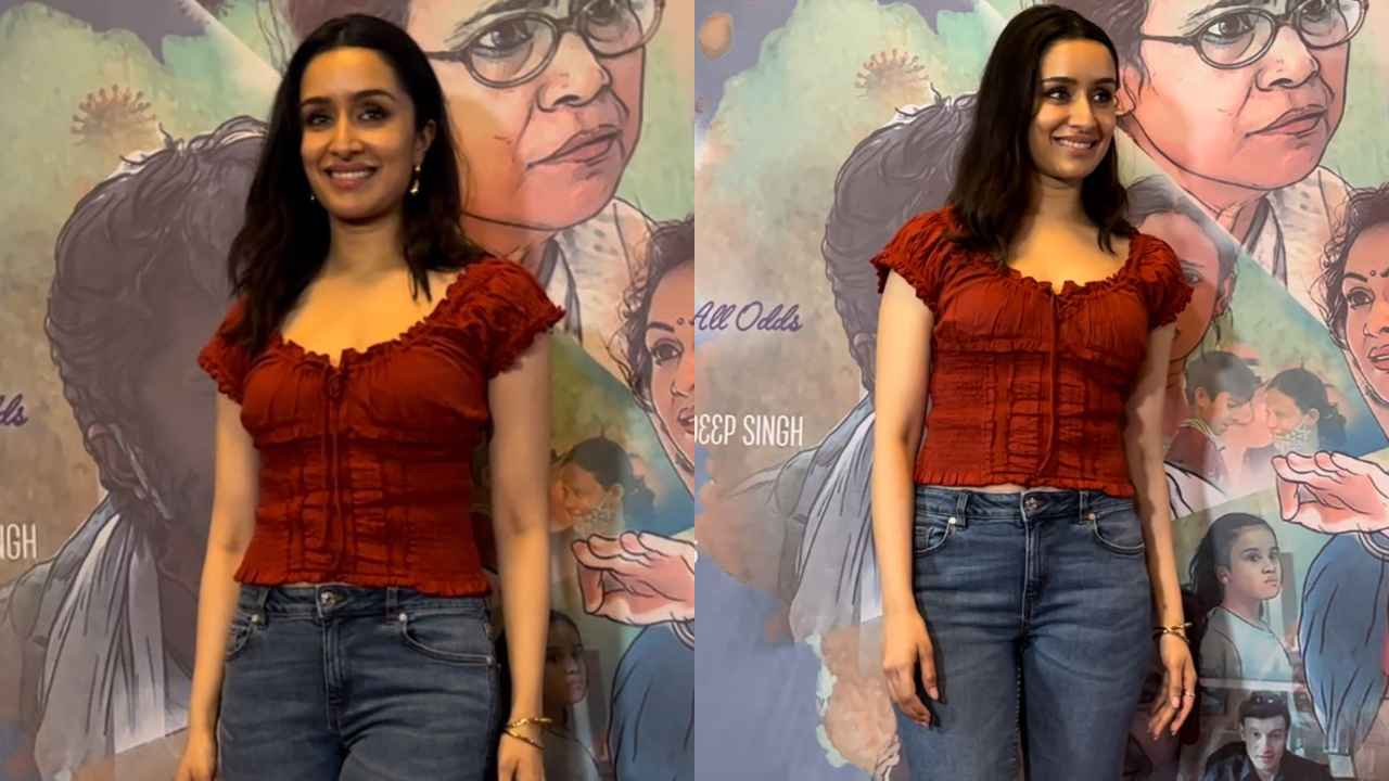 Shraddha Kapoor shows simplicity never goes out of fashion in red corset top paired with flared jeans (PC: Varinder Chawla)