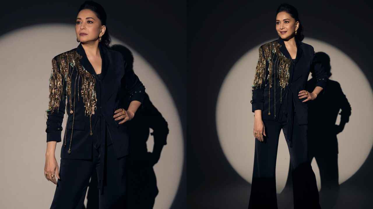 5 times Madhuri Dixit Nene proved that classy embellished pantsuits are the best formal picks (PC: Madhuri Dixit Instagram)
