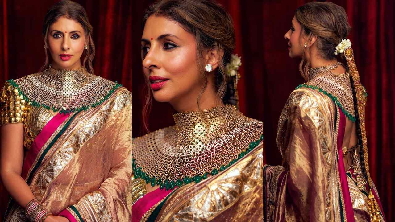 Shweta’s avant-garde look  (PC: Abu Jani Sandeep Khosla, Rohn Pingalay Instagram)