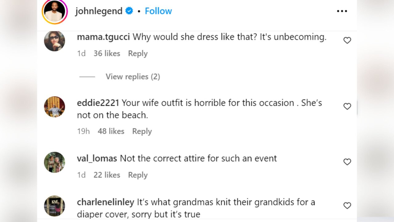Chrissy Teigen trolled for her Olympic outfit (PC: Instagram/johnlegend)