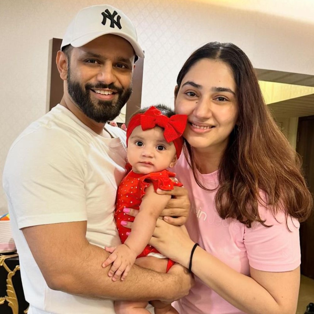 Rahul Vaidya and Disha Parmar share heartwarming family PIC; daughter Navya's cutesy reaction will melt your heart Rahul Vaidya and Disha Parmar share heartwarming family PIC; daughter Navya's cutesy reaction will melt your heart