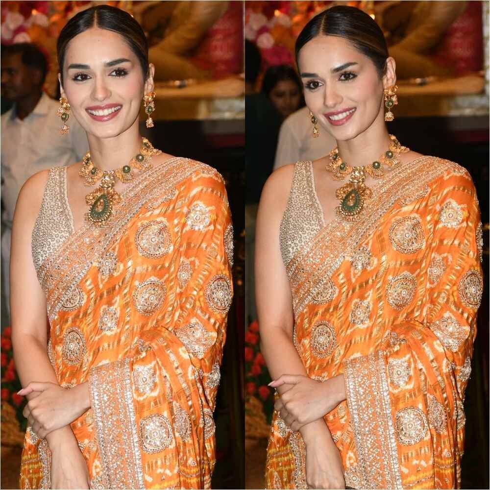 Manushi Chhillar embraces her traditional side in stunning orange and gold bandhani saree at pre-wedding celebrations of Anant Ambani-Radhika Merchant Manushi Chhillar embraces her traditional side in stunning orange and gold bandhani saree at pre-wedding celebrations of Anant Ambani-Radhika Merchant