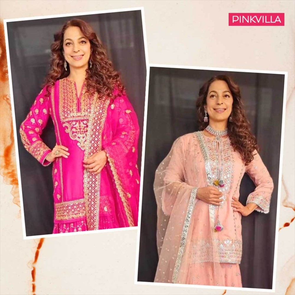 From mehendi to reception, Juhi Chawla’s 5 sharara sets are all fashion inspiration you need this wedding season  From mehendi to reception, Juhi Chawla’s 5 sharara sets are all fashion inspiration you need this wedding season