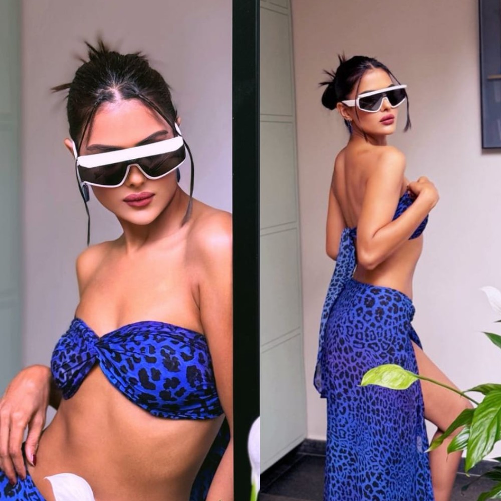 Priyanka Chahar Choudhary's affordable beachwear look will leave you feeling 'Blue-tiful', can you guess the price?  Priyanka Chahar Choudhary's affordable beachwear look will leave you feeling 'Blue-tiful', can you guess the price?