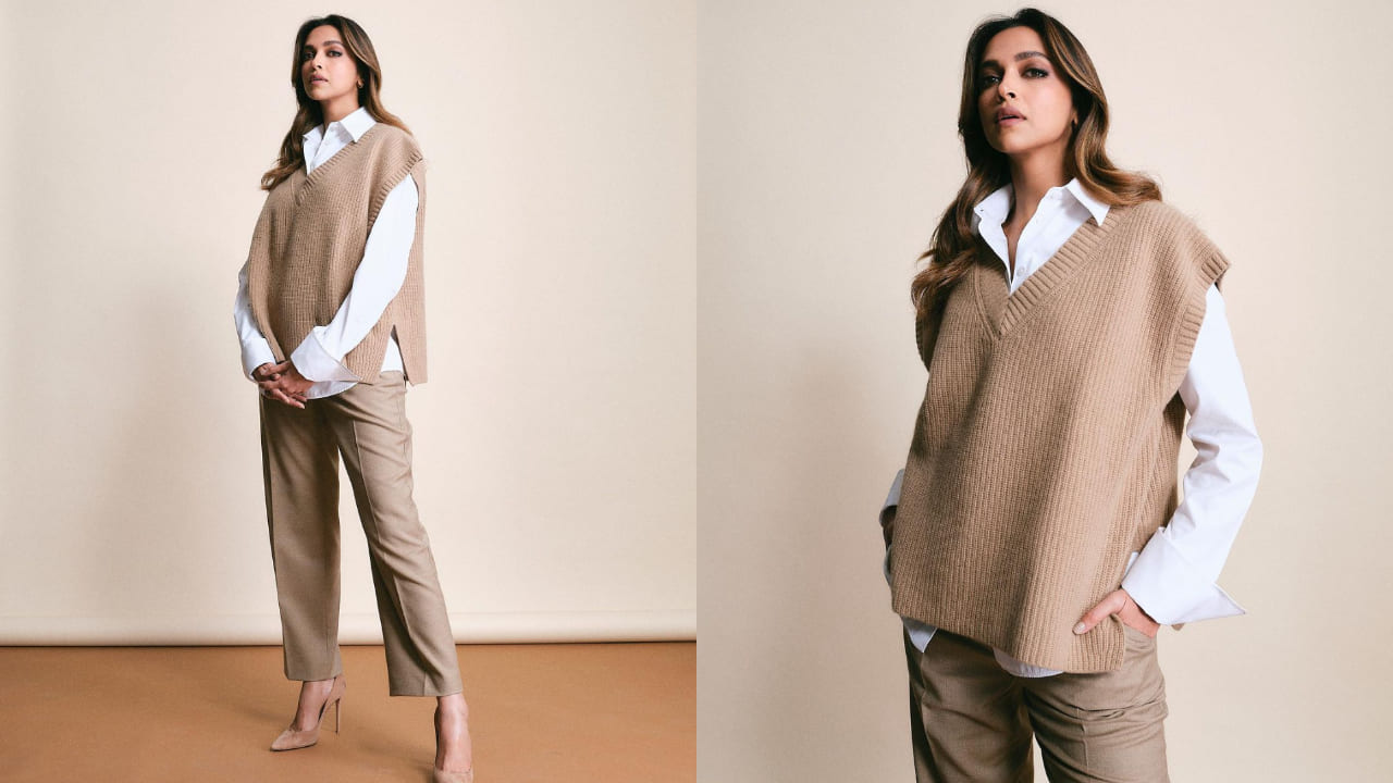 Deepika Padukone in sweater vest 