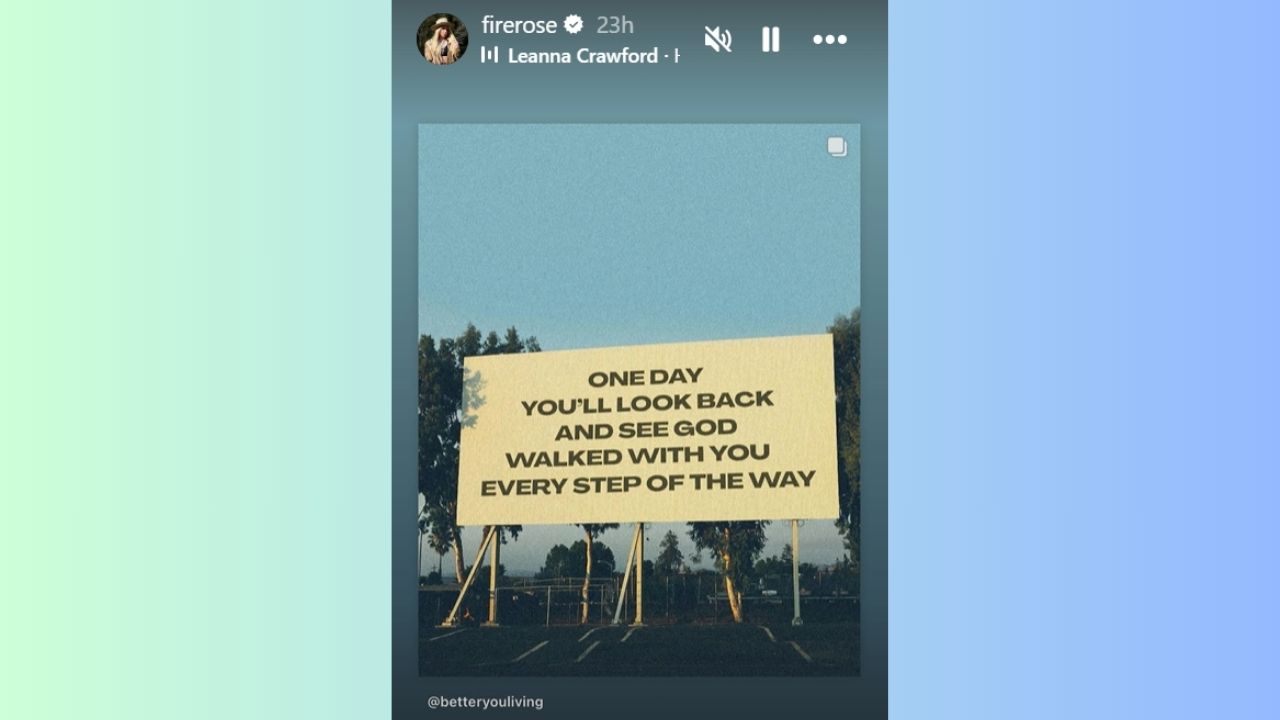 Firerose's Instagram story post (via Instagram)