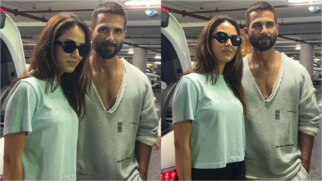 Mira Rajput looks cool and comfortable in casual light green crop top with stylish black joggers (PC: Viral Bhayani)