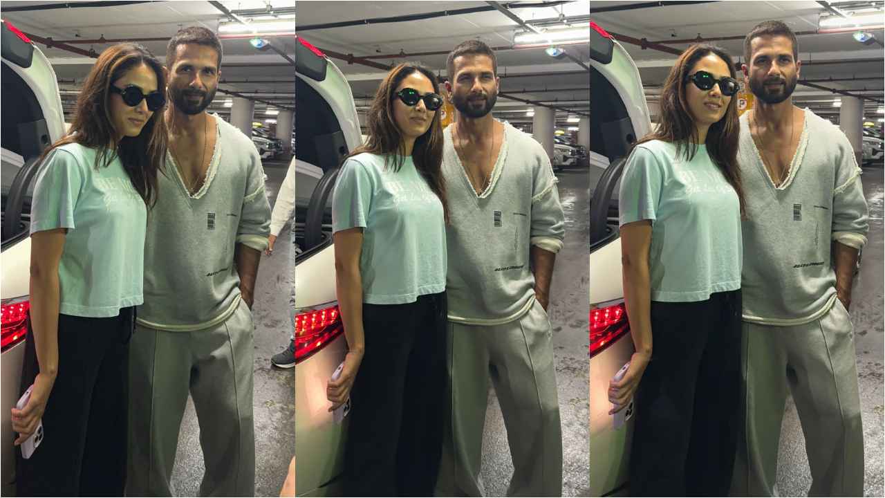 Mira Rajput looks cool and comfortable in casual light green crop top with stylish black joggers (PC: Viral Bhayani)