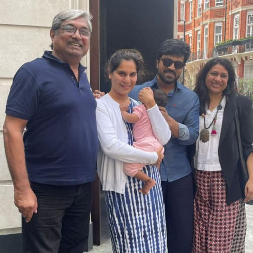 PIC: Ram Charan and Upasana enjoy day out in London with their daughter Klin Kaara