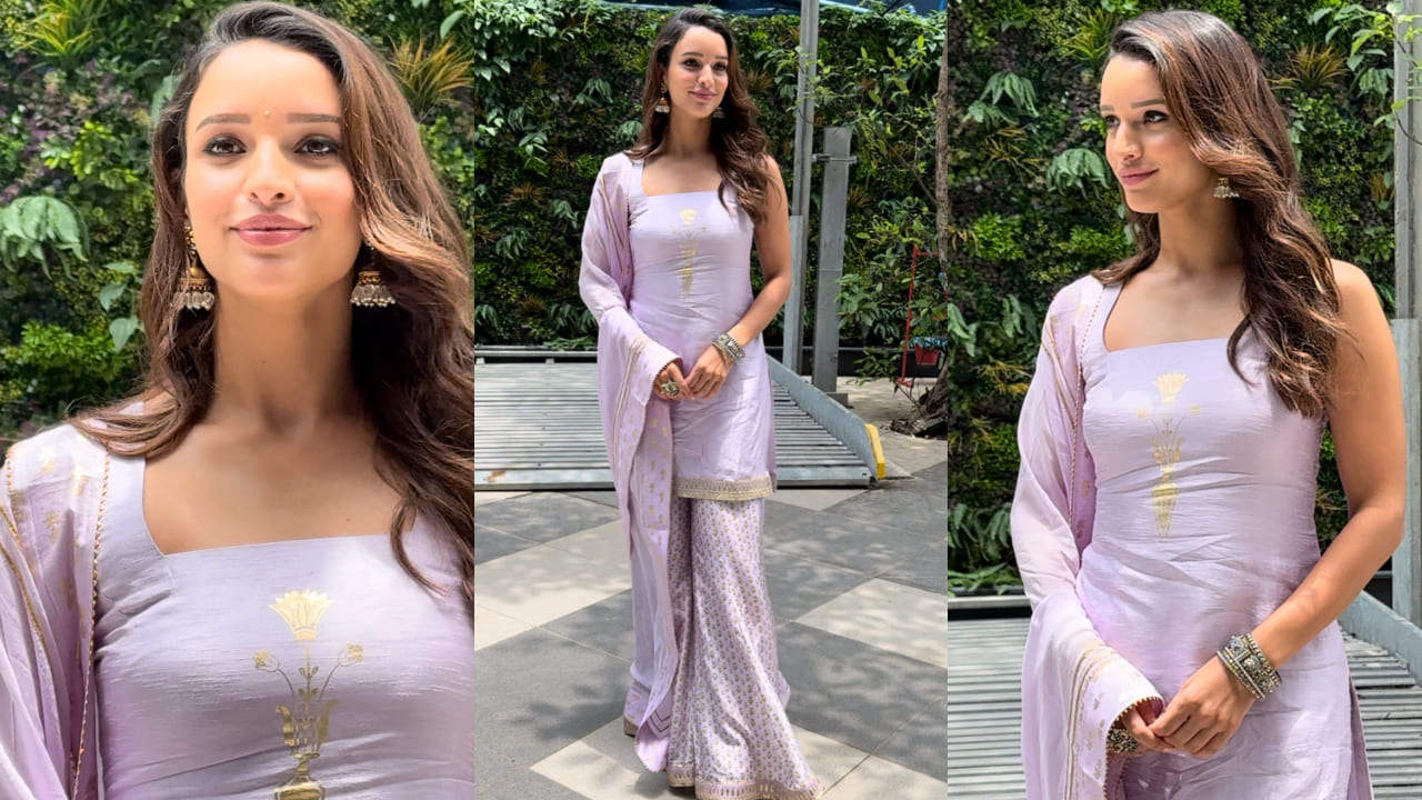 Triptii Dimri in lilac sharara set 