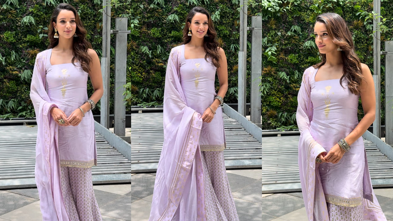 Triptii Dimri in lilac sharara set 