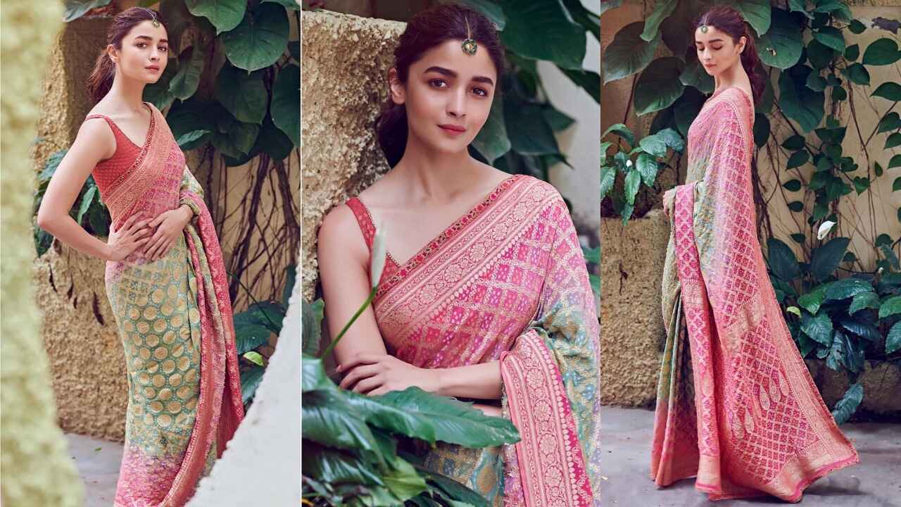 Alia Bhatt's Banarasi saree look (PC: Alia Bhatt's Instagram)