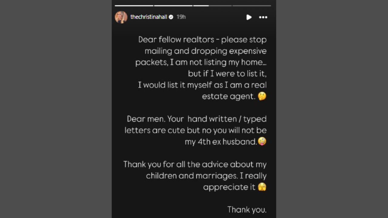 Christina Hall's Story on Instagram
