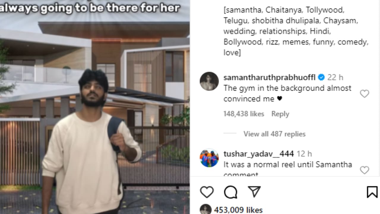 Samantha's comment on a fan's post