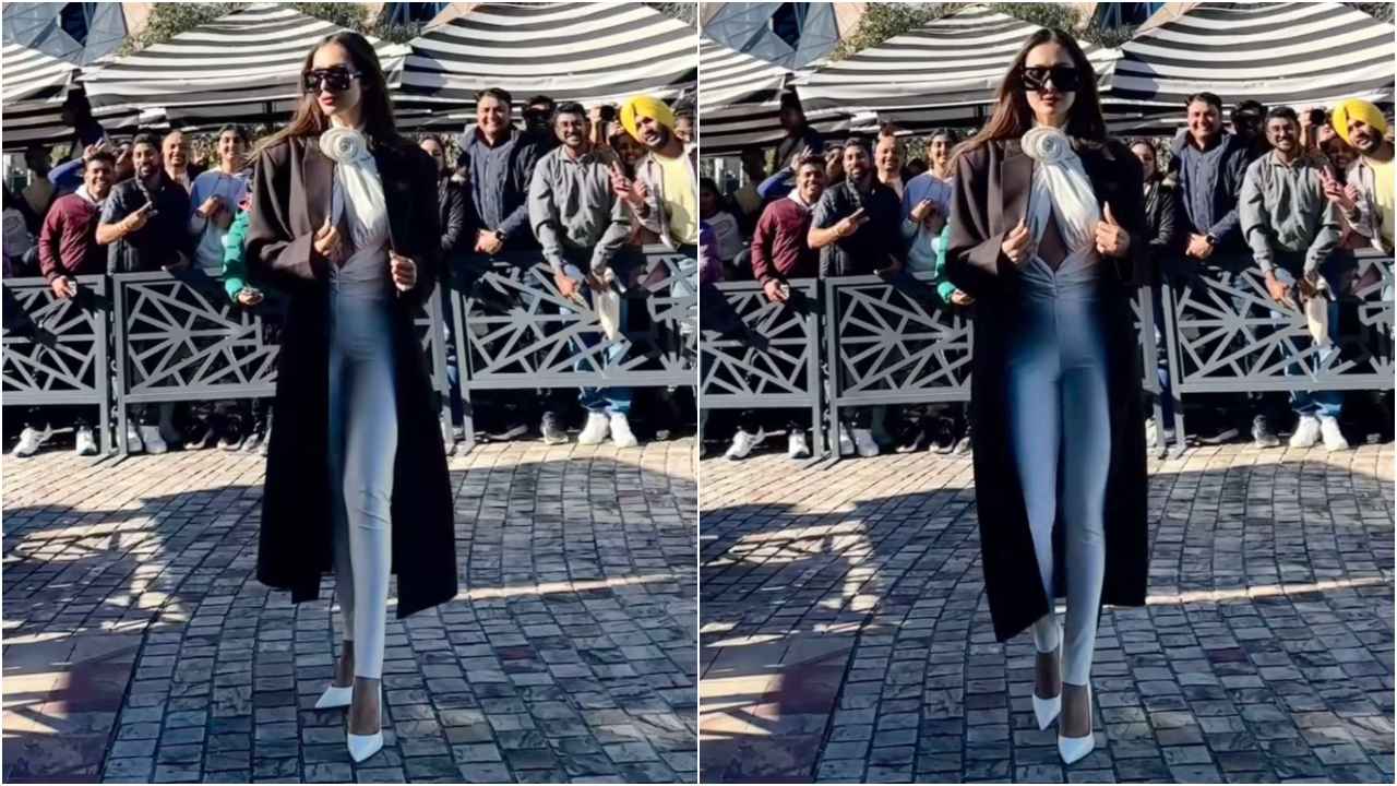 Malaika Arora serves monochrome magic with fierce twist; Her white jumpsuit and black coat is talk of the town (PC: Malaika Arora Instagram)