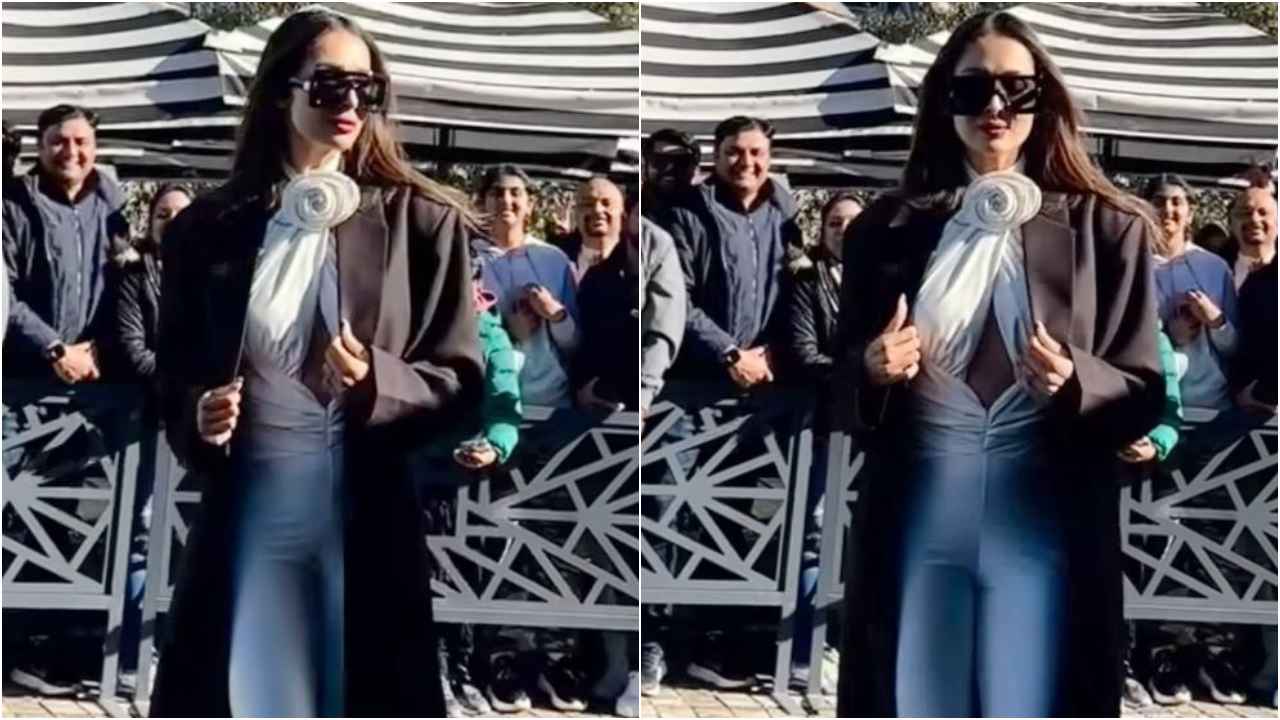 Malaika Arora serves monochrome magic with fierce twist; Her white jumpsuit and black coat is talk of the town (PC: Malaika Arora Instagram)