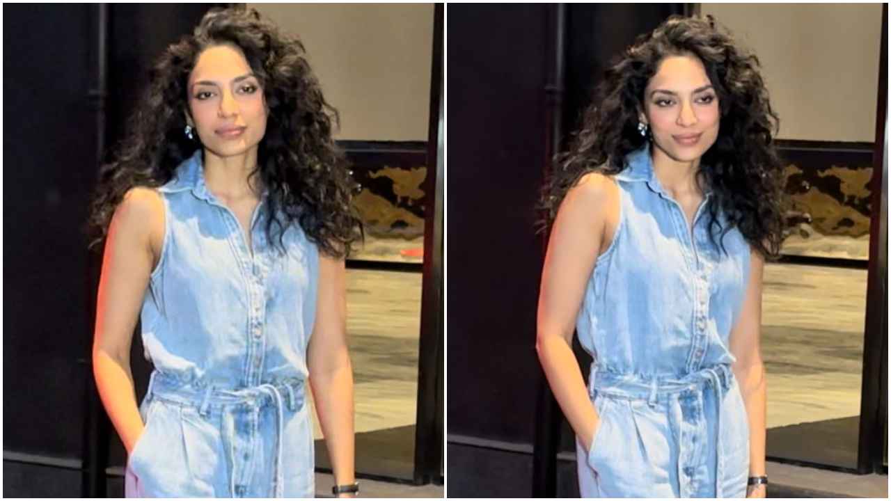 Sobhita Dhulipala flaunts her ring during first post-engagement appearance in cool denim jumpsuit with heels (PC: Varinder Chawla)