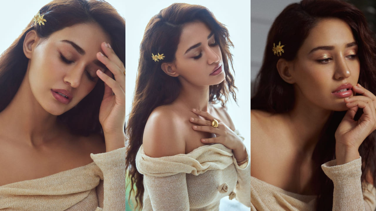 Disha Patani in beige floral dress 