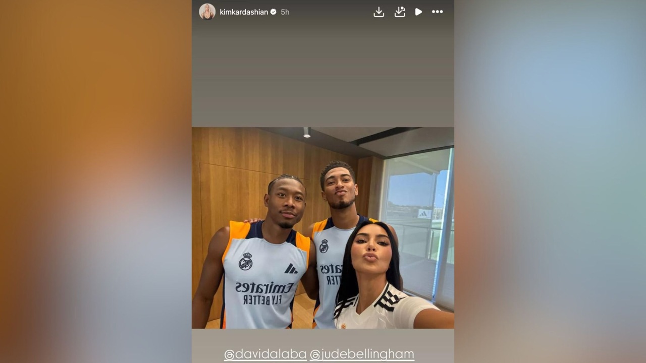 Kim Kardashian with soccer stars (Kim Kardashian's Instagram)