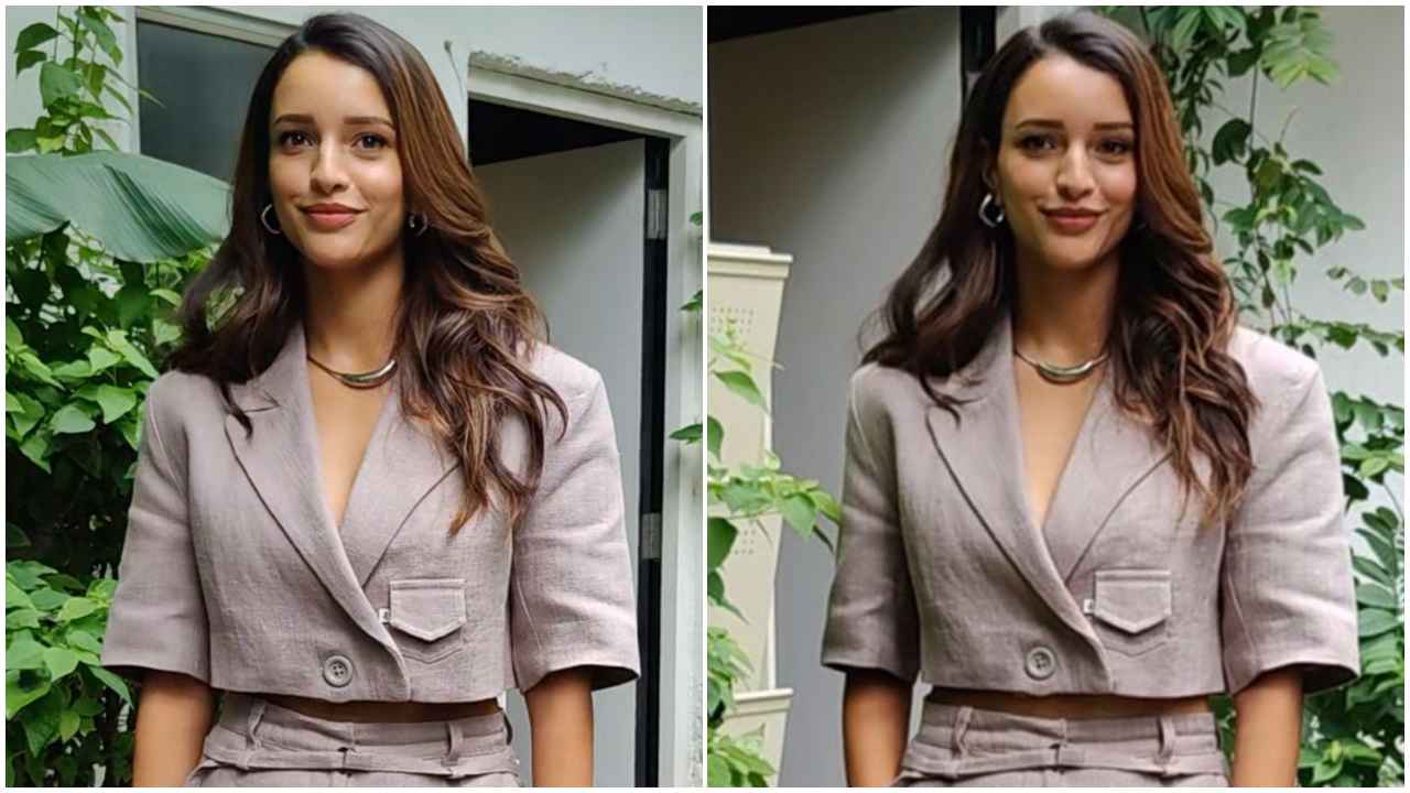 Triptii Dimri’s formal look in gray crop blazer with classy pants and pumps is making us say ‘Tauba Tauba’ (PC: APH Images)