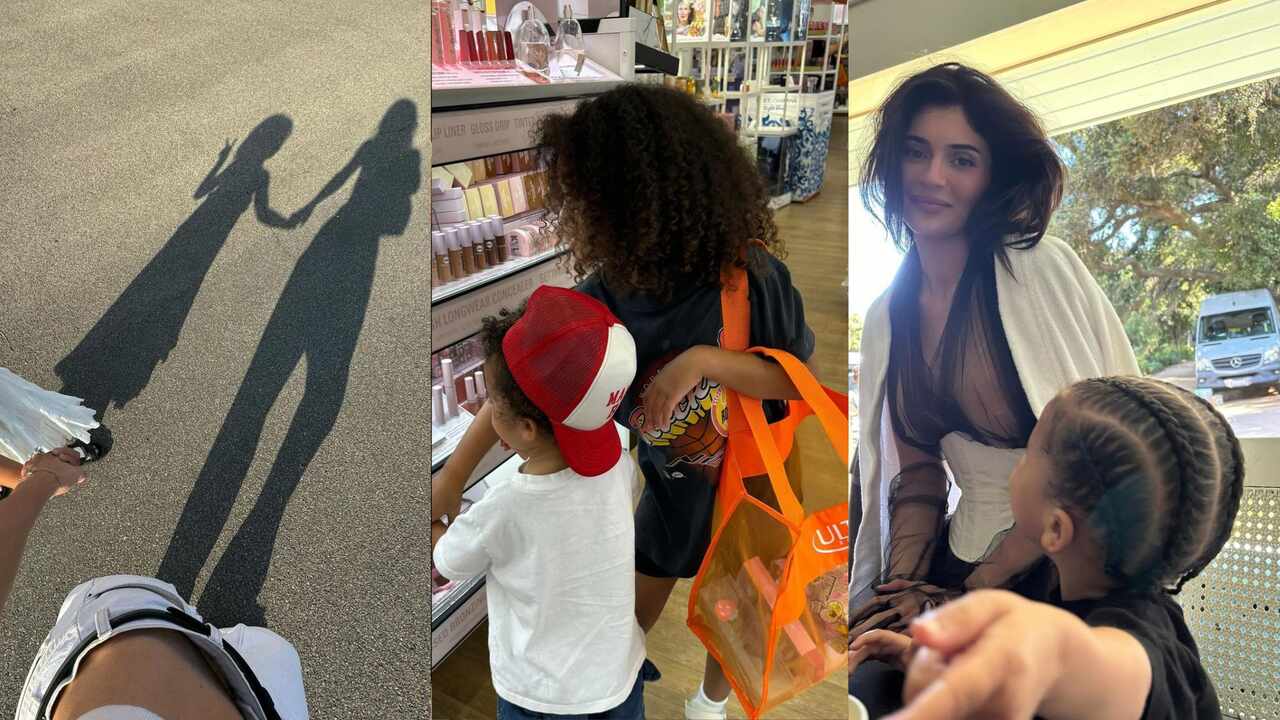 Kylie Jenner with son Aire and Daughter Stormi (PC: Instagram/kyliejenner)