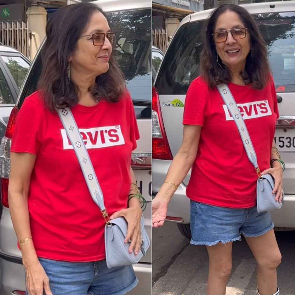 Neena Gupta serves Gen-Z sass in T-shirt with denim shorts and Rs 2.43 lacs LV bag Neena Gupta serves Gen-Z sass in T-shirt with denim shorts and Rs 2.43 lacs LV bag