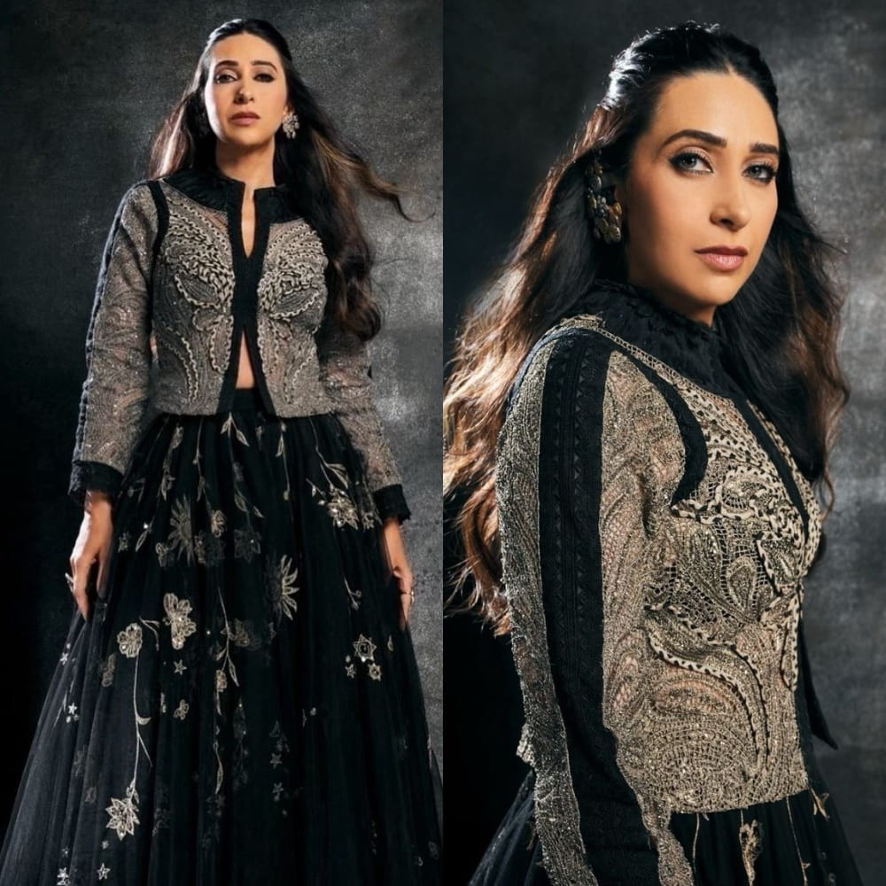 Karisma Kapoor in her black tulle skirt and Zari jacket will make you forget about Disney princesses