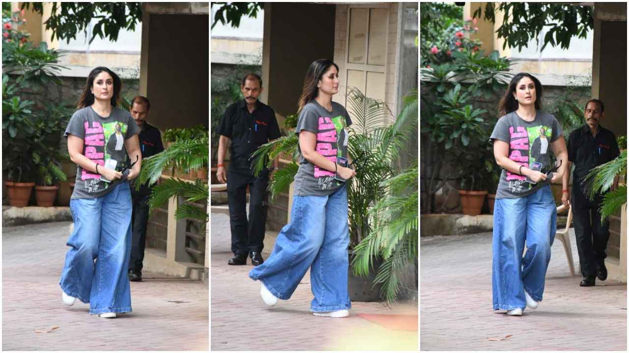 Kareena Kapoor pairs graphic T-shirt with baggy denim jeans for the ULTIMATE relatable Gen-Z fashion statement (PC: Viral Bhayani)