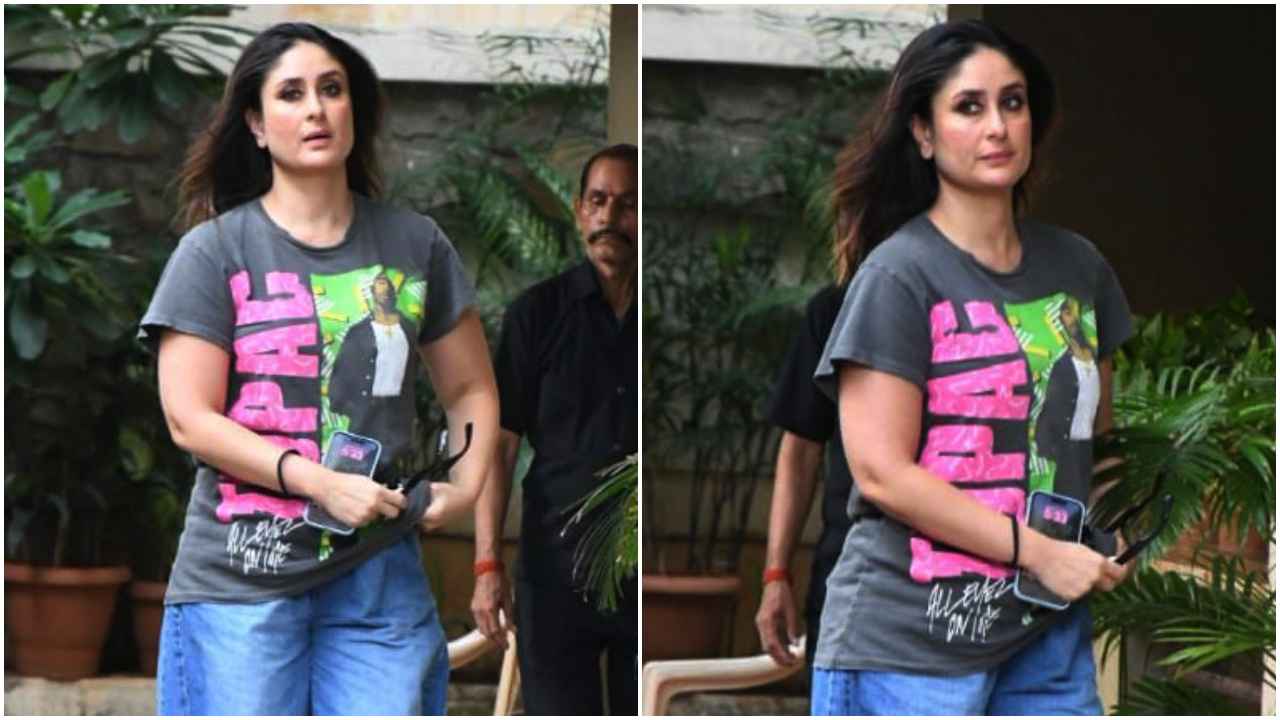 Kareena Kapoor pairs graphic T-shirt with baggy denim jeans for the ULTIMATE relatable Gen-Z fashion statement (PC: Viral Bhayani)