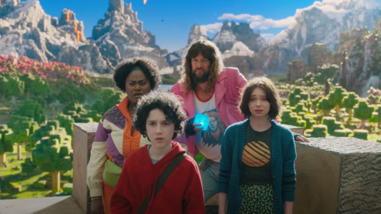 The four misfits in the Minecraft world (via YouTube/ Warner Bros. Pictures)
