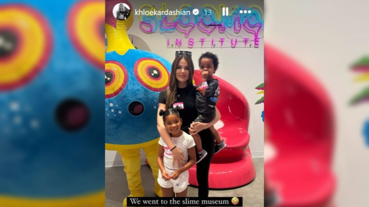 Khloe with True and Tatum