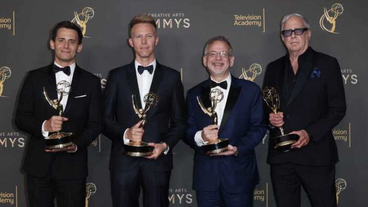  Benj Pasek and Justin Paul with Marc Shaiman and Scott Wittman- ( L-R) - Getty Images 