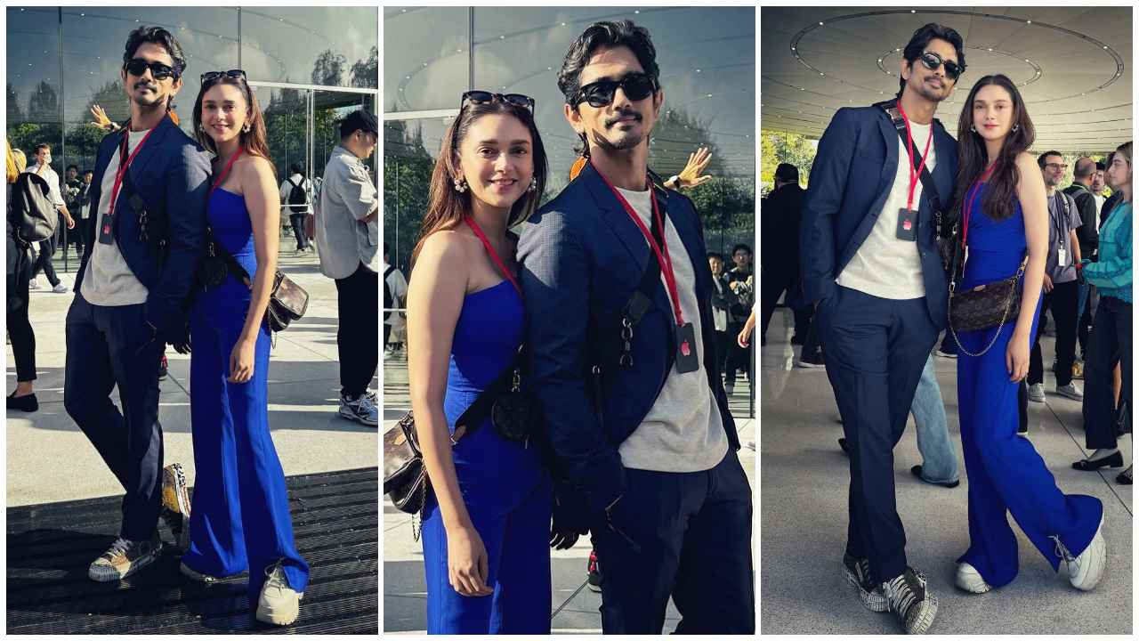 Aditi Rao Hydari adds a sporty twist to electric blue jumpsuit with comfortable white sneakers (PC: Aditi Rao Hydari Instagram)