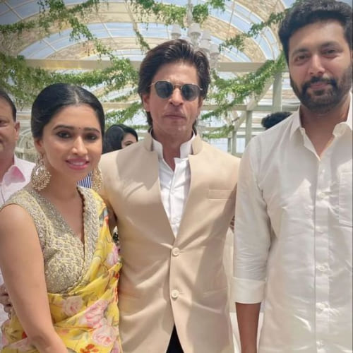 When Jayam Ravi, Aarti met Shah Rukh Khan at Nayanthara's wedding