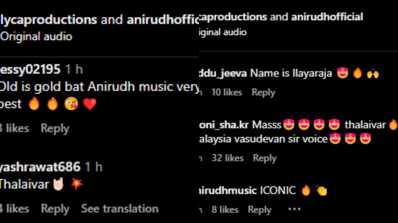 Reactions for Rajinikanth and Malaysia Vasudevan's reunion in Vettaiyan (PC: Lyca Productions, Instagram)