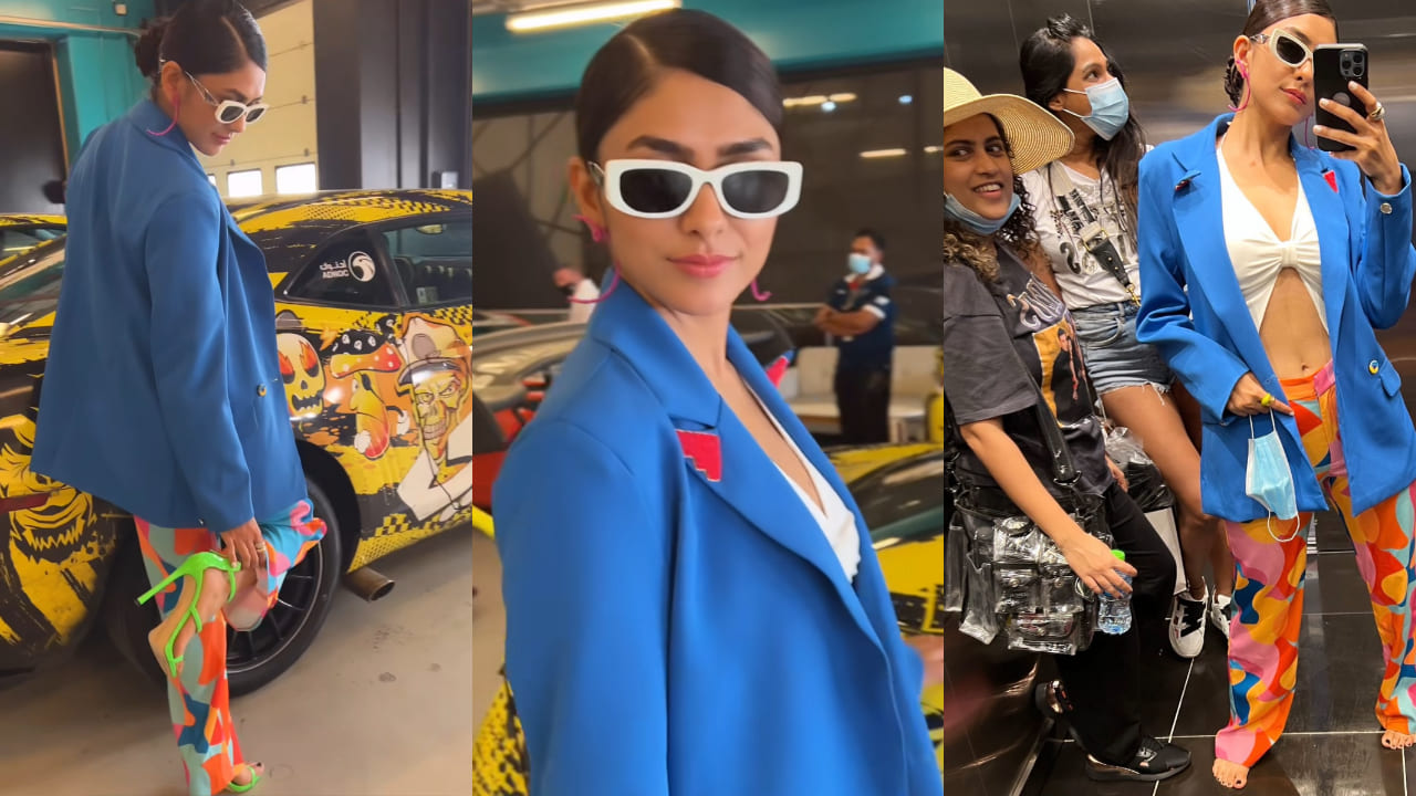 Mrunal Thakur in blue pantsuit 