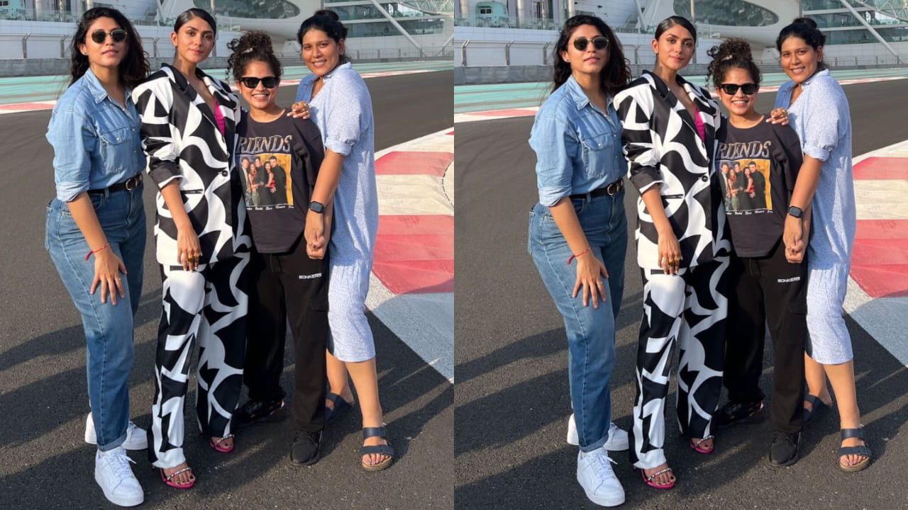 Mrunal Thakur in monochrome pantsuit 