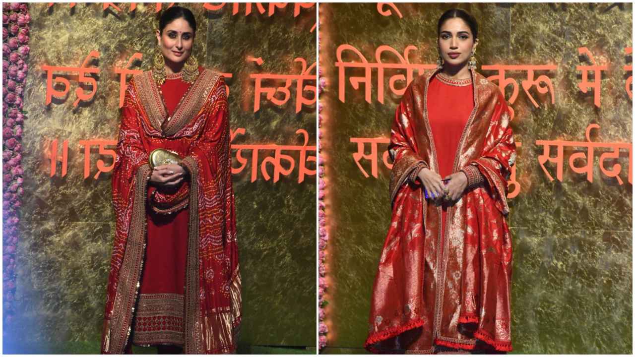 Kareena Kapoor vs Bhumi Pednekar fashion face-off: Who wore the bright red Sabyasachi suit better? (PC: Viral Bhayani)