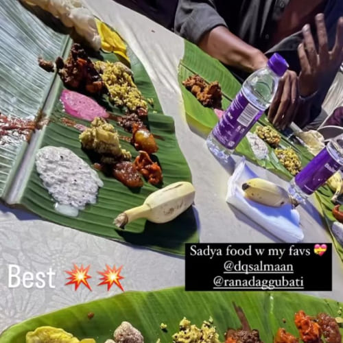 WATCH: Dulquer Salmaan relishes Onam Sadya with co-star Rana Daggubati on Kaantha's set