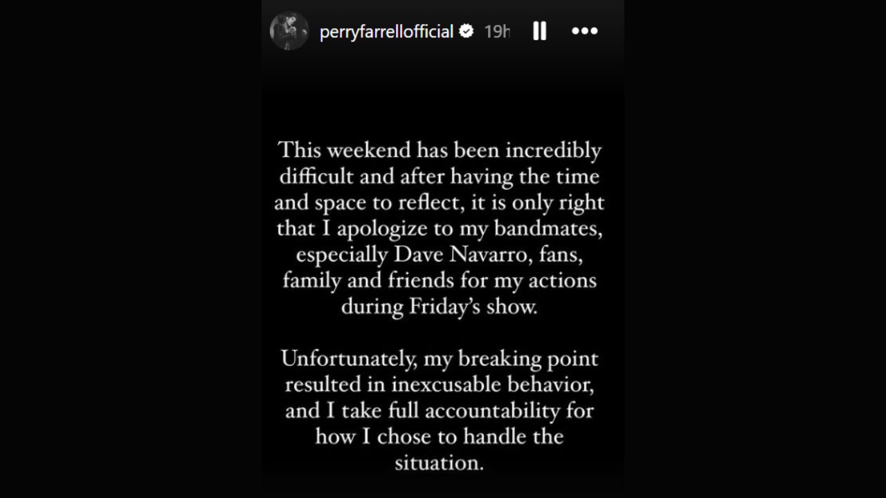Perry Farrell's Instagram story (via Instagram)