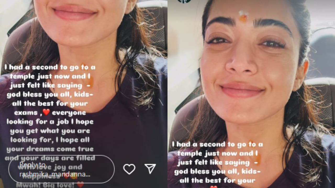 Rashmika visits temple
