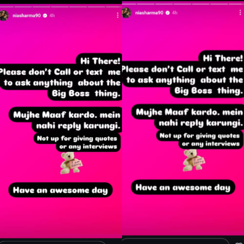 Nia Sharma's Instagram Story